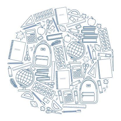 school circle shape template royalty  vector stock