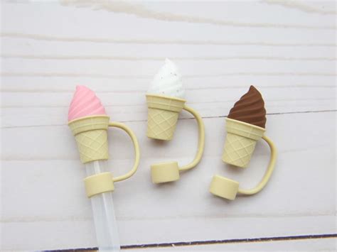 Ice Cream Stanley Straw Topper Water Bottle Tumbler Accessories Cover