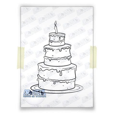 birthday cake digital stamp
