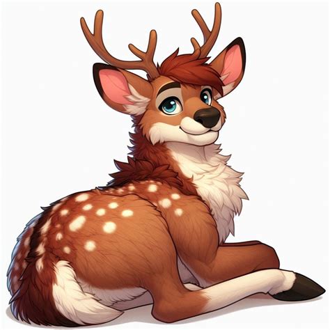 Deer Fursona Full Body Feral Form Furry Adoptables Etsy