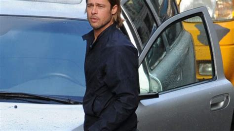 Photo Brad Pitt Sur Le Tournage De World War Z à Glasgow En Ecosse Le