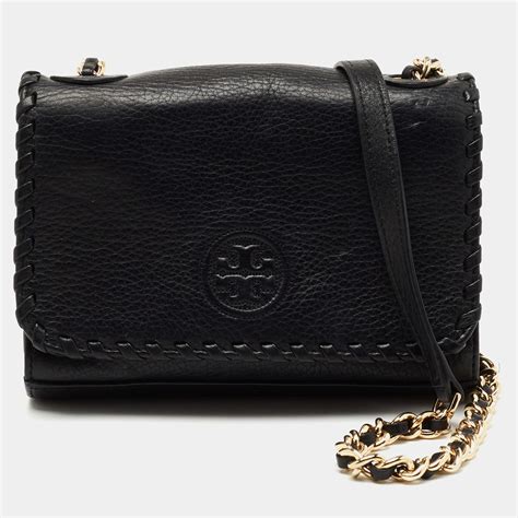 Tory Burch Black Leather Marion Crossbody Bag Tory Burch The Luxury