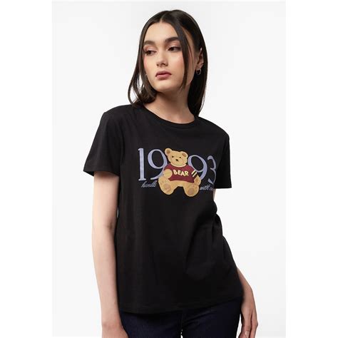 Jual COLORBOX Round Neck Graphic T Shirt Black Shopee Indonesia