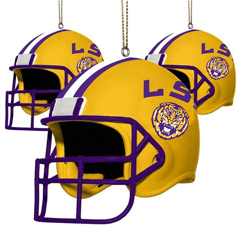 3 Pack Helmet Ornament - LSU Tigers