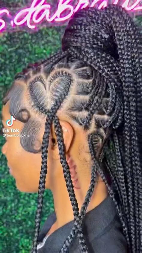 Heart Knotless Braids Hair Styles Braided Cornrow Hairstyles