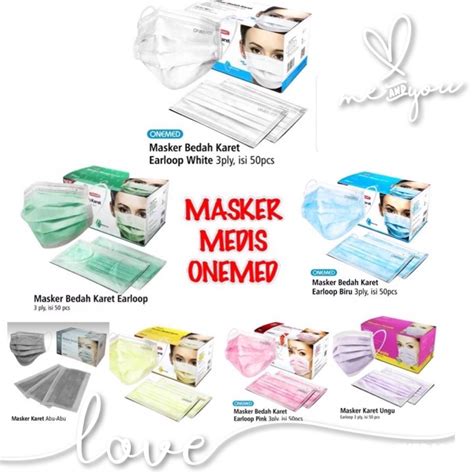 Jual Masker Bedah Karet Medis OneMed Box 50PC Shopee Indonesia