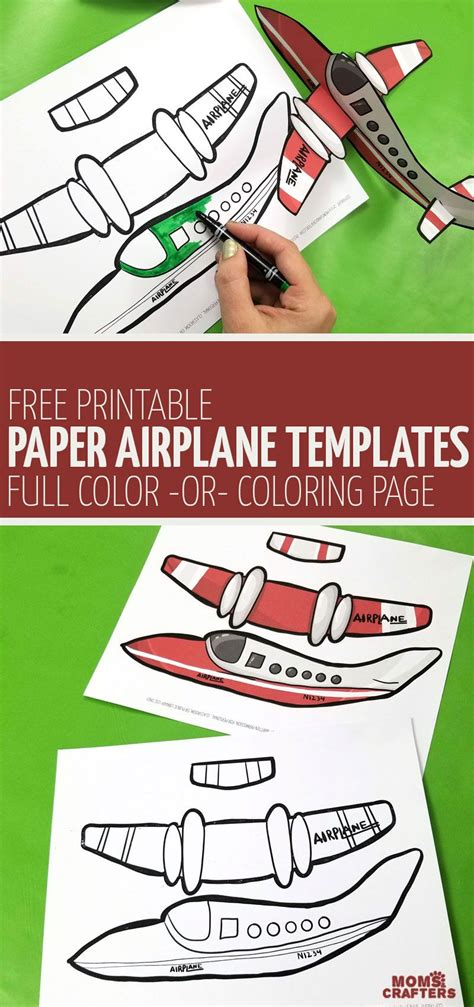 Click For This Free Printable Easy Paper Airplane Templates In The Full