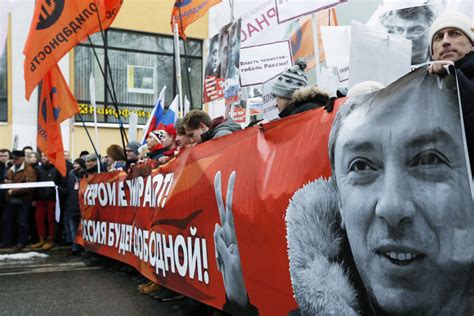 Russians March In Memory Of Boris Nemtsov Four Years After His Murder