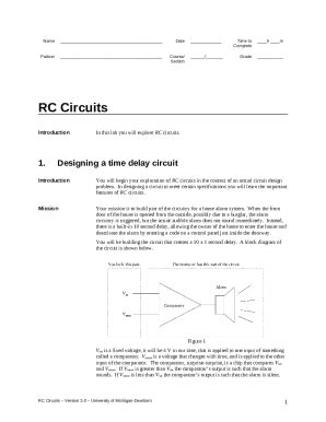 Solved EE 282L Circuits I Lab Pre Lab 8 RC Circuits Personal