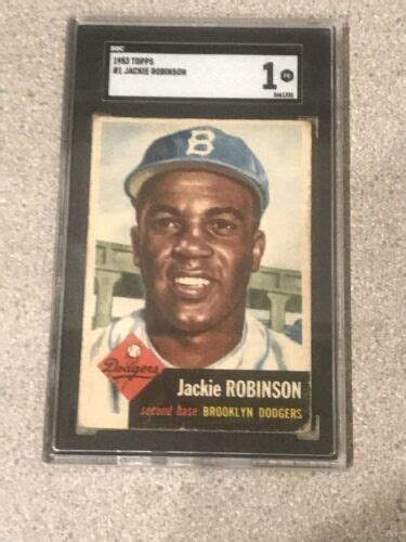 Topps Jackie Robinson Dodgers Hof Brooklyn Dodgers Sgc Ebay