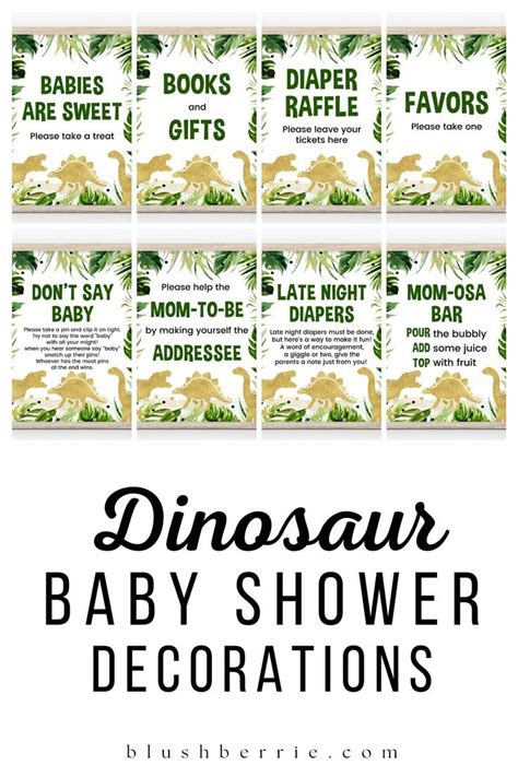 Printable Dinosaur Baby Shower Decorations In Dinosaur Baby