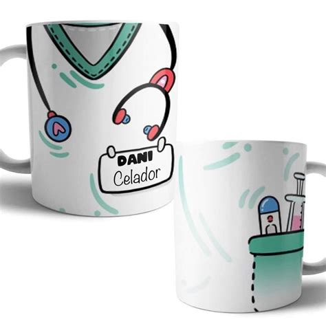 Taza Bata Uniforme Personalizada Profesiones Rosa Artofit