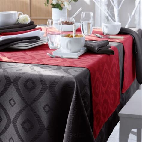 Chemin De Table X Cm Jacquard Polyester Brunch Rouge Prix