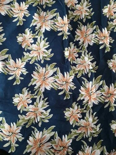 Floral Print Navy Blue Printed Rayon Fabric At Rs Meter In New Delhi