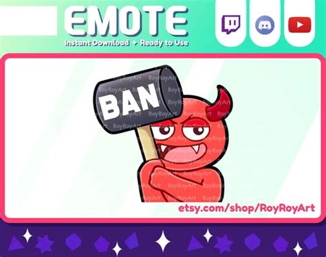 Twitch Emote Cute Devil Evil Ban Emote Sub Emoji Etsy Singapore