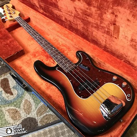 Fender Precision Bass Sunburst 1968 W Ohsc All Original Reverb