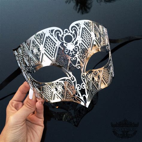 Silver Mens Masquerade Mask Mens Mask Silver Masquerade Mask Metal