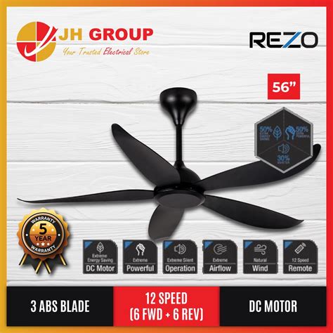 Rezo Blades Speed Axis Matte Black Dark Wood Dc Motor Ceiling Fan