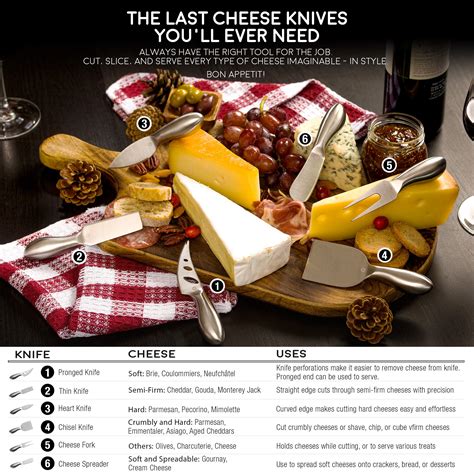 Lunar Premium 6 Piece Cheese Knife Set Complete Stainless Steel