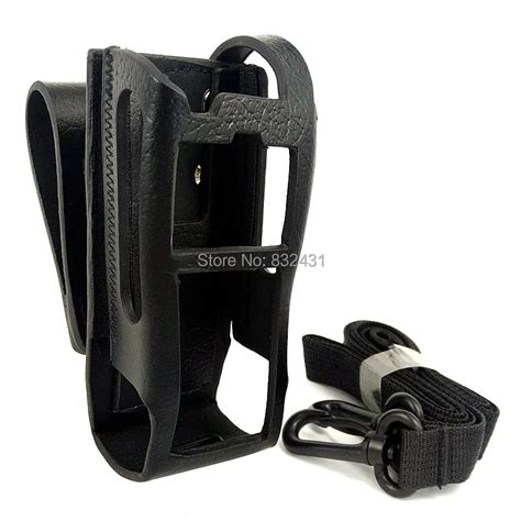 Walkie Talkie Leather Protective Sleeve Holster Shoulder Bag Case For