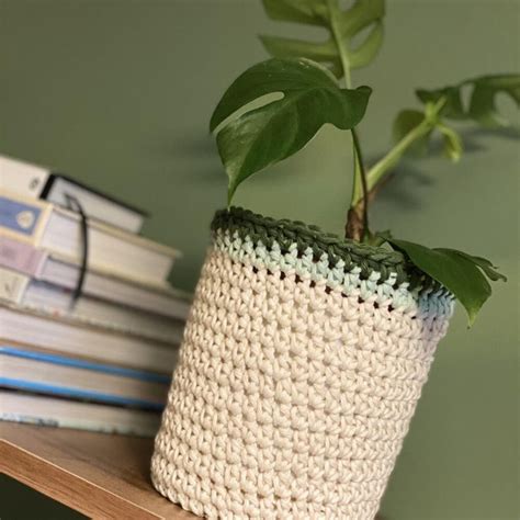 Easy Cotton Plant Pot Cover Crochet Pattern By Robins And Rainbows