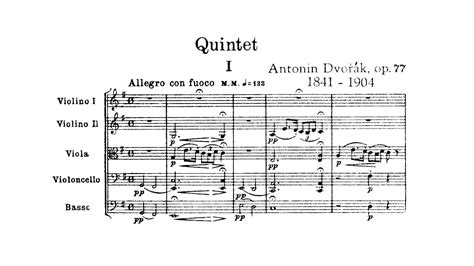 Antonín Dvořák String Quintet No 2 in G Major Op 77 YouTube