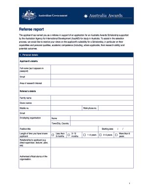 Fillable Online Referee Report Template Pdf Aid Fax Email Print