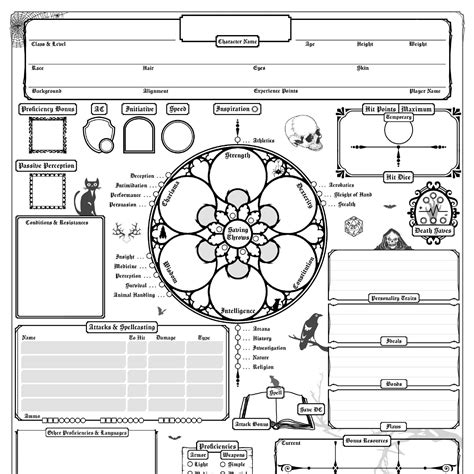 gothic character sheet spell sheet extra sheetpdf docdroid