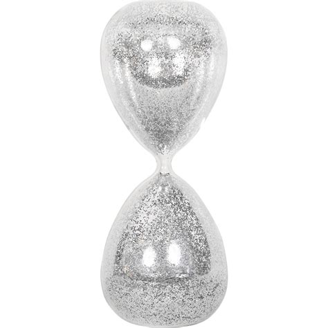 Silver Glass Filled With Glitter Hourglass Silver Glitter Hourglass