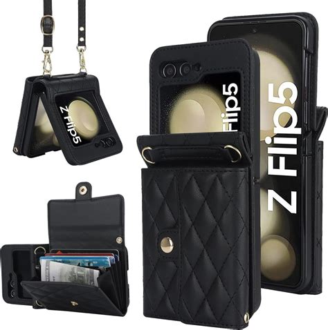 Kihuwey For Samsung Galaxy Z Flip 5 Wallet Case Crossbody Purse With Credit Card