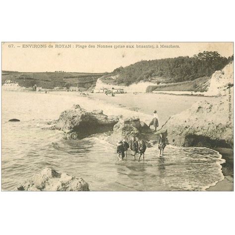 Carte Postale Ancienne Meschers Les Bains Plage Des Nonnes Aux