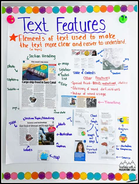 Text Features Examples 3rd Grade