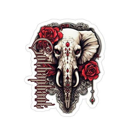 Gothaphant Gothic Elephant Sticker Skull Favorite Animal Etsy