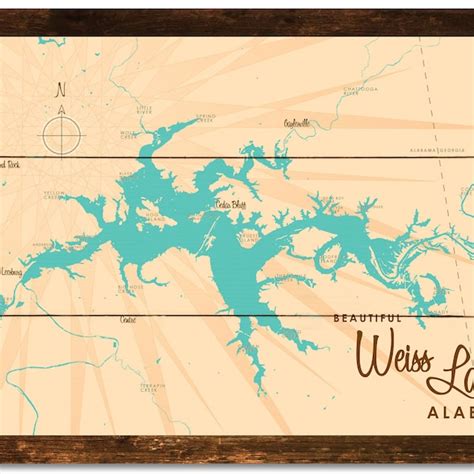 Map of Lake Weiss - Etsy