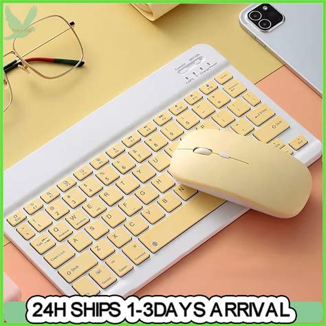 10inch Bluetooth Keyboard Mouse Rechargeable Wireless Keyboard For ...