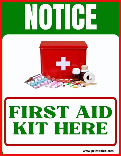 First Aid Kit Located Here Sign At Margaret Parrish Blog