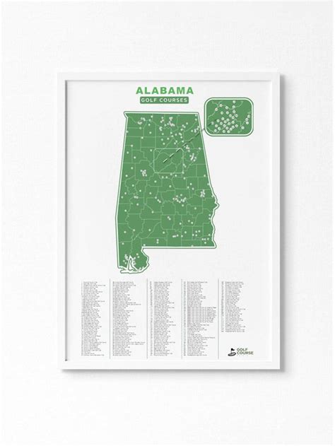 Best Alabama Golf Course Map | Special Gift - Golf Course Prints