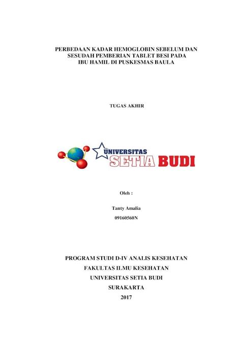 PDF PERBEDAAN KADAR HEMOGLOBIN SEBELUM DAN SESUDAH Repository