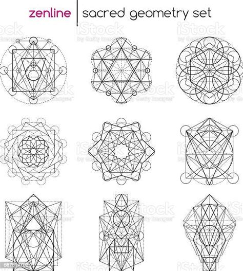 Sacred Geometry Set Stock Illustration Download Image Now Abstract Angle Decoration Istock