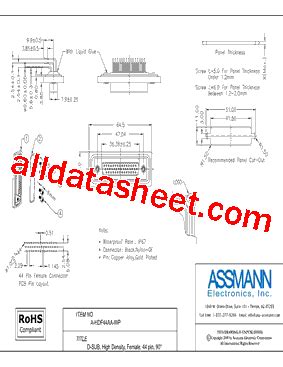 A Hdf Aa Wp R Datasheet Pdf Assmann Electronics Inc