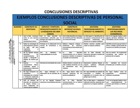 Conclusiones Descriptivas Pdf