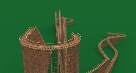 Wooden roller coaster model - TurboSquid 1551124