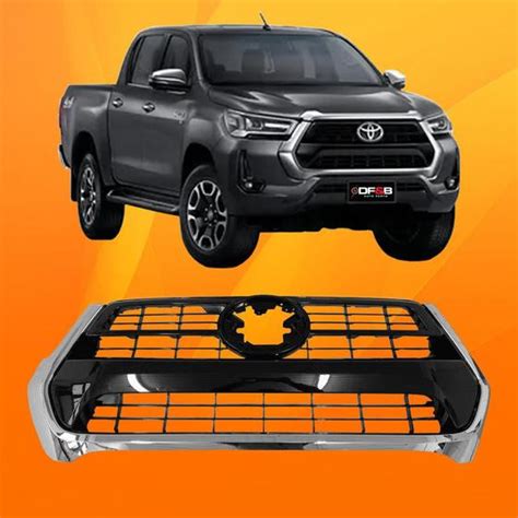 Grade Hilux Black Piano Moldura Cromada 2021 DFEB Grades De Carro