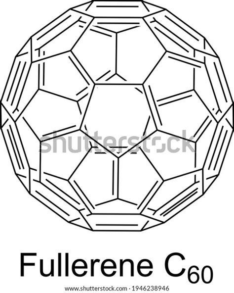 Fullerene C Molecule Model Chemical Structure Stock Vector Royalty