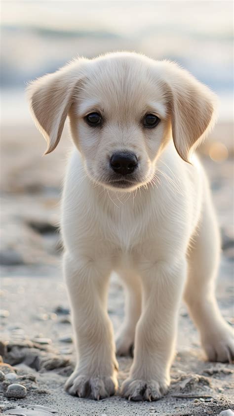 Wallpaper Dog, puppy, white, animal, pet, beach, sand, sea, Animals #1611