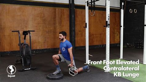 Front Foot Elevated Contralateral Kb Lunge Youtube