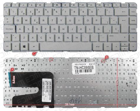 Teclado Espa Ol Sp Hp Pavilion N Serie Blanco Sin Marco