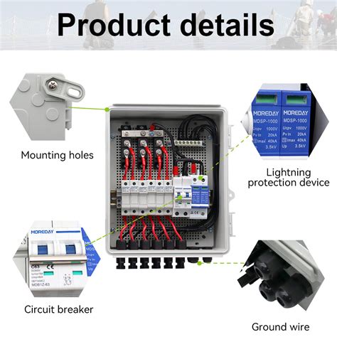 Moreday Ip65 6 In 1 Out 6 Strings Array 25a 1000v 1500v Dc Solar Pv Array Combiner Box Junction