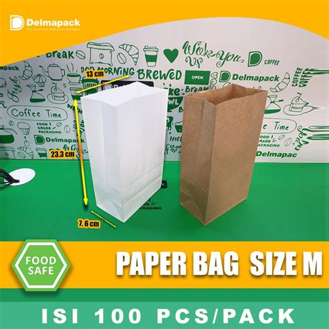 Jual PAPER BAG KANTONG KERTAS M KANTONG ROTI FRIED CHICKEN