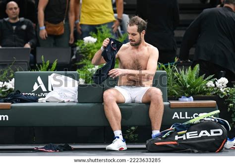 Richard Gasquet France Shirtless Barechested Naked Stock Photo